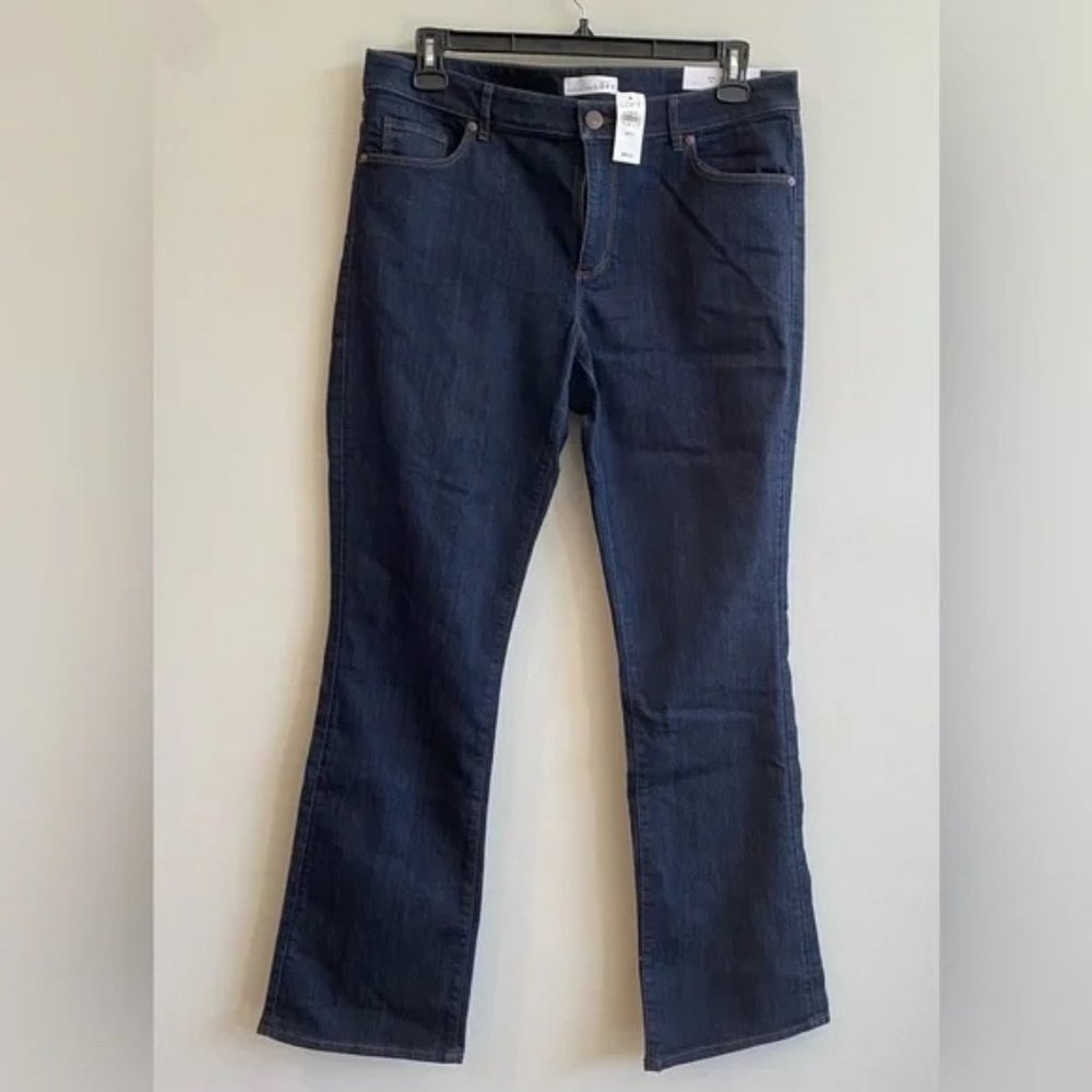 Ann Taylor LOFT Jeans Dark Wash Curvy Boot Size 14/32